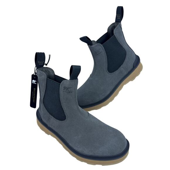 Sorel HI-Line Chelsea Boots Women 7.5 Waterproof Suede Quarry Tawny Buff Pull On - Picture 6 of 9